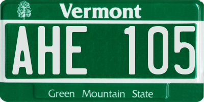 VT license plate AHE105