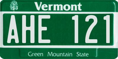 VT license plate AHE121