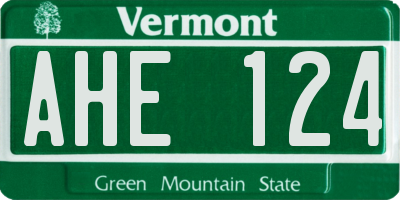 VT license plate AHE124