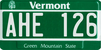 VT license plate AHE126