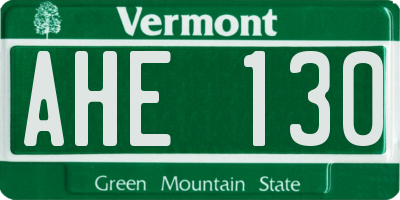 VT license plate AHE130