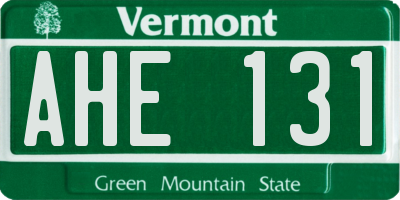 VT license plate AHE131