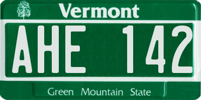 VT license plate AHE142