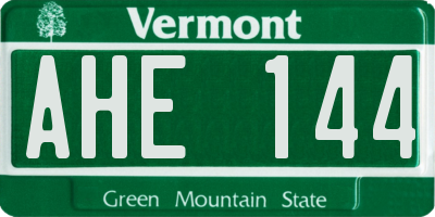 VT license plate AHE144