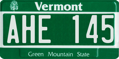 VT license plate AHE145