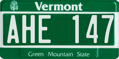 VT license plate AHE147