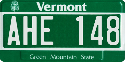 VT license plate AHE148