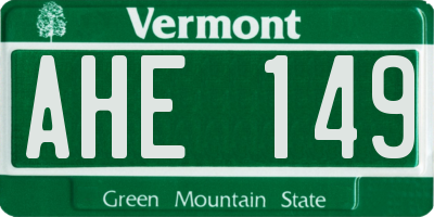 VT license plate AHE149