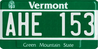 VT license plate AHE153
