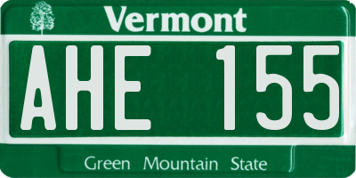 VT license plate AHE155