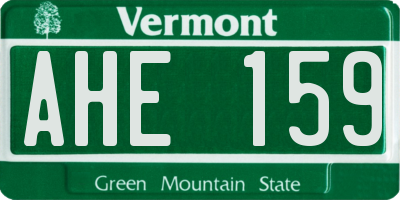 VT license plate AHE159