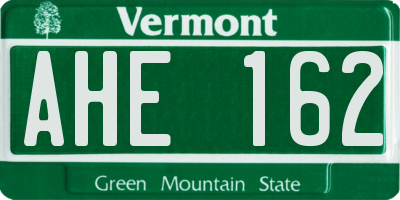 VT license plate AHE162