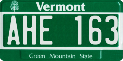 VT license plate AHE163