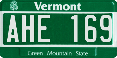 VT license plate AHE169