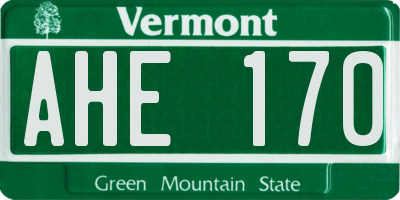 VT license plate AHE170