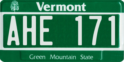 VT license plate AHE171