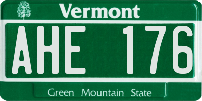 VT license plate AHE176