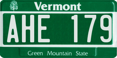 VT license plate AHE179