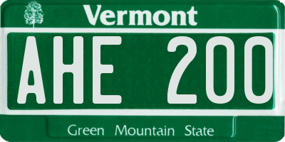 VT license plate AHE200