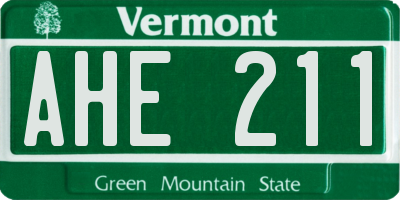 VT license plate AHE211