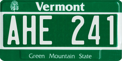 VT license plate AHE241