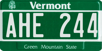 VT license plate AHE244