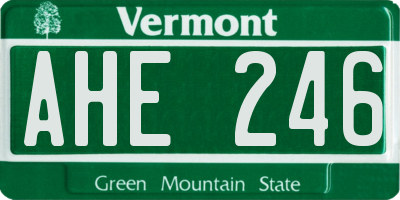 VT license plate AHE246