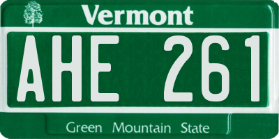 VT license plate AHE261