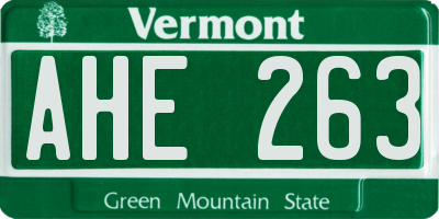 VT license plate AHE263