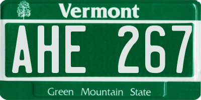 VT license plate AHE267