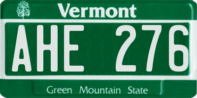 VT license plate AHE276
