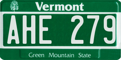 VT license plate AHE279