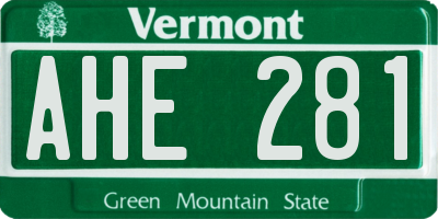 VT license plate AHE281