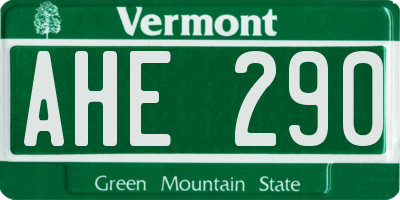 VT license plate AHE290