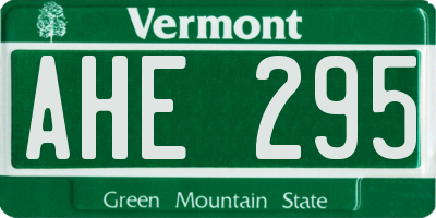 VT license plate AHE295