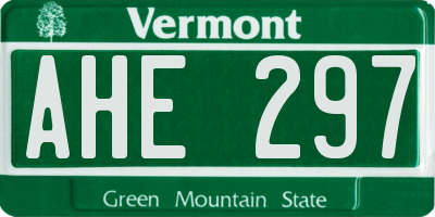 VT license plate AHE297