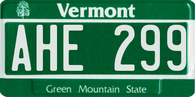 VT license plate AHE299