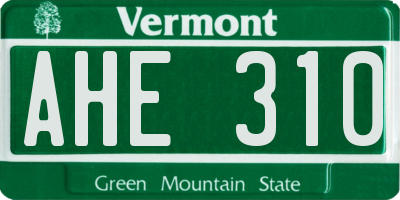 VT license plate AHE310