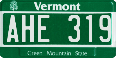 VT license plate AHE319