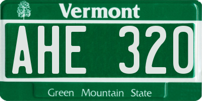 VT license plate AHE320