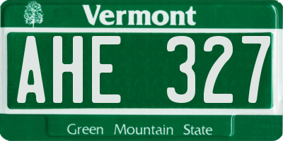 VT license plate AHE327