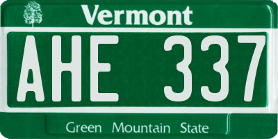VT license plate AHE337