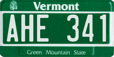 VT license plate AHE341