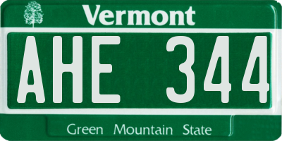 VT license plate AHE344