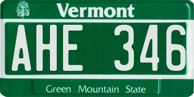 VT license plate AHE346
