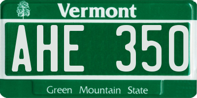 VT license plate AHE350