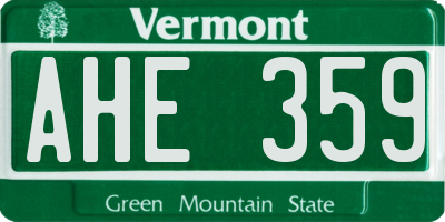 VT license plate AHE359
