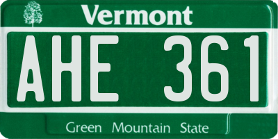 VT license plate AHE361