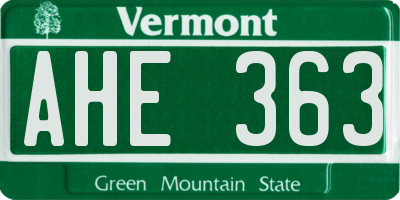 VT license plate AHE363