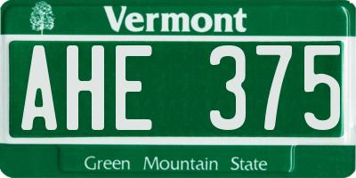 VT license plate AHE375